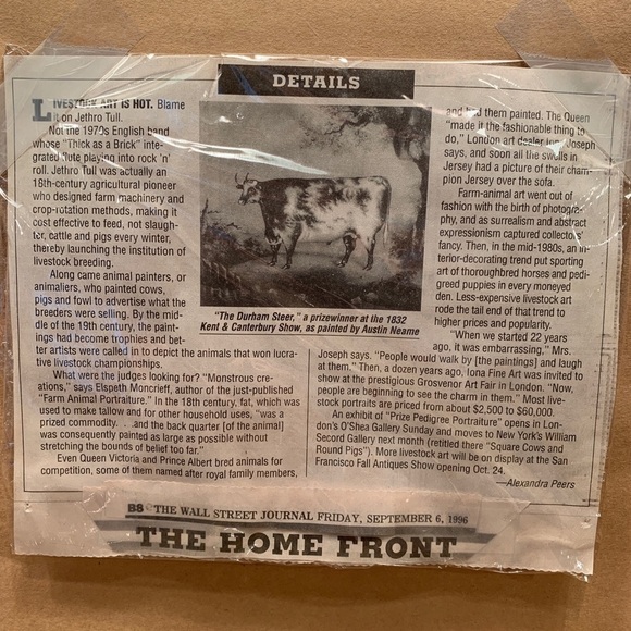 The Uttermost Company || Vintage Wood Framed Art Cow Steer 24” x 12” #8892 - Picture 8 of 13